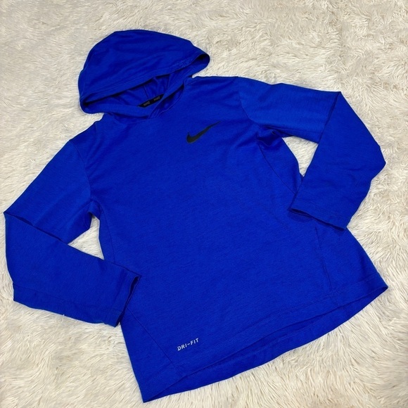 NIKE Dri-FIT youth Pullover long sleeve Hoodie blue size small - Picture 1 of 9